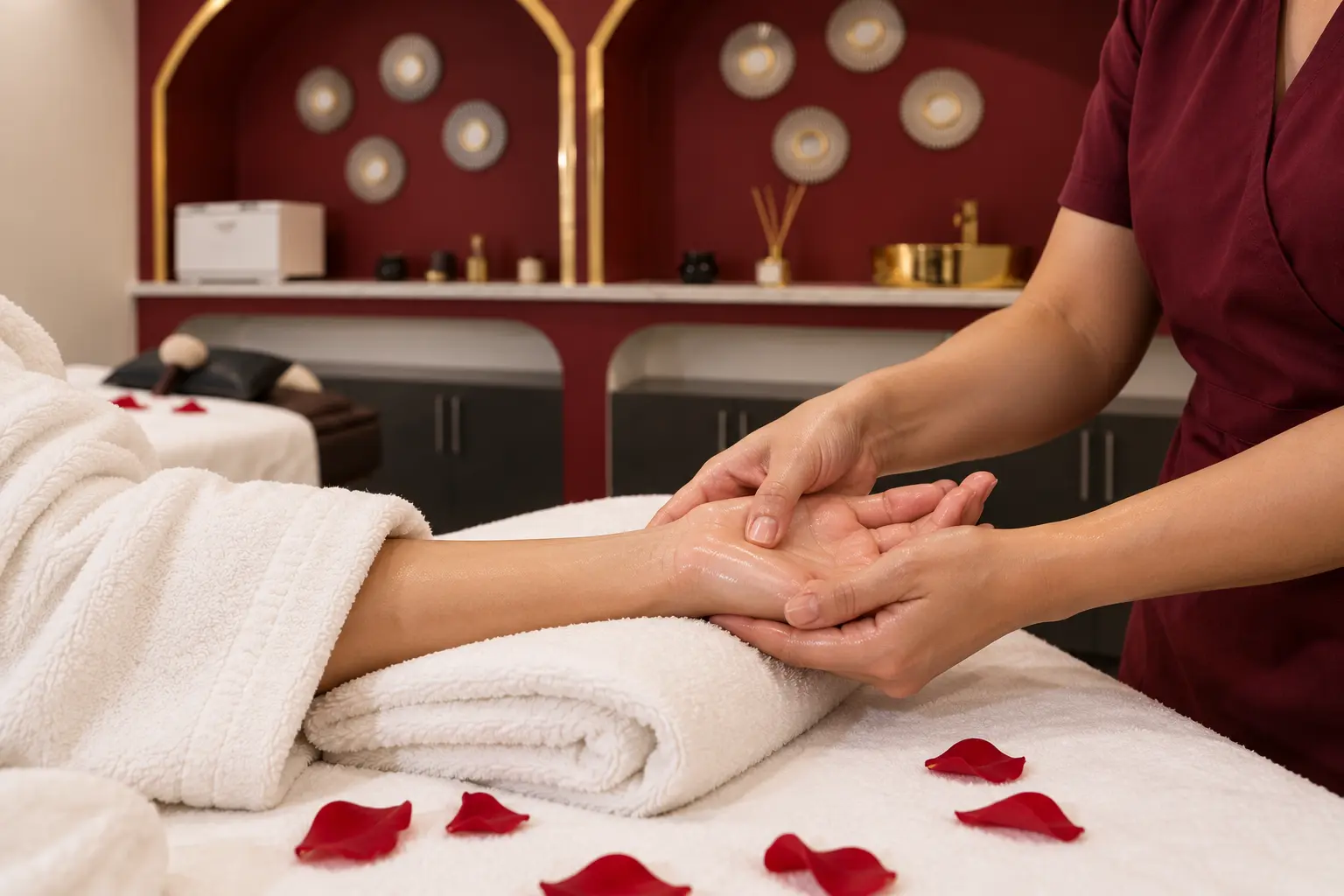Gestes d’un massage relaxant dans une cabine bordeaux